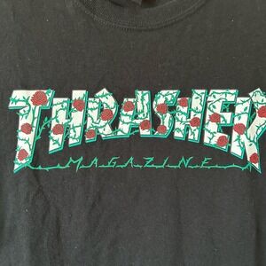Thrasher Skater Crown of Thorns Black Teeshirt Large